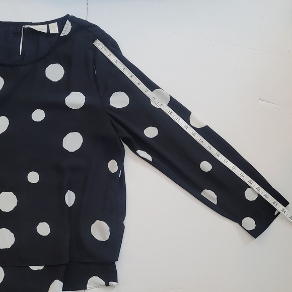 NWOT Chico's Sheer Black with white polka dots - Picture 6 of 16